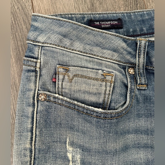 Women’s Vigoss Distressed Blue Denim Skinny Jeans Size 28/28 - Picture 6 of 14